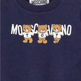 Moschino Kids Blue Sweatshirt with Teddy Bear Logo for Babies