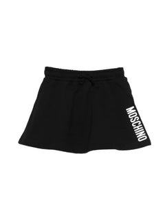 Moschino Kids Gonna Nera con Stampa Logo per Bambine