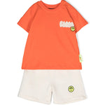 Barrow Kids Completo T-shirt e Short Arancione/Crema fronte