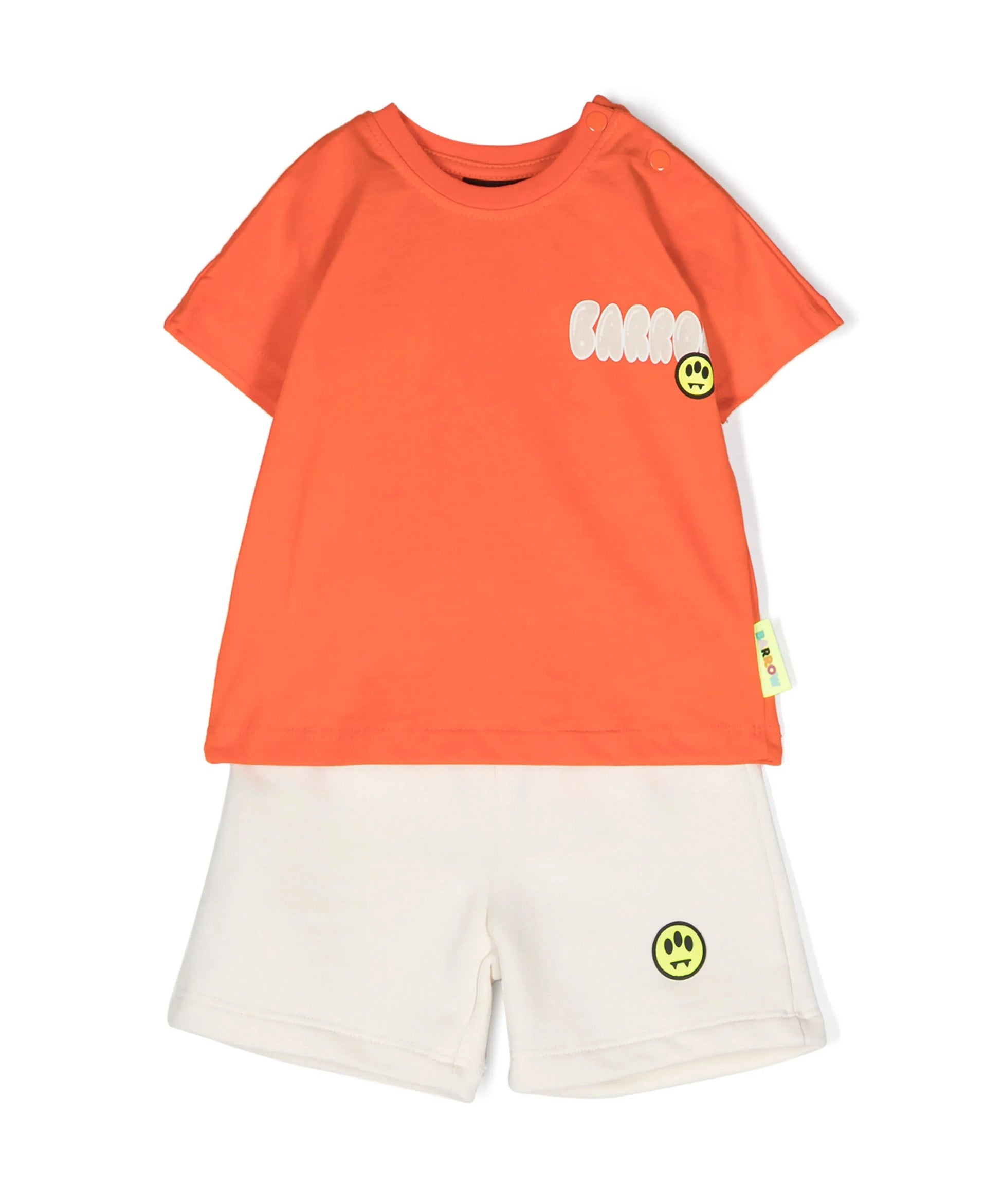 Barrow Kids Completo T-shirt e Short Arancione/Crema fronte