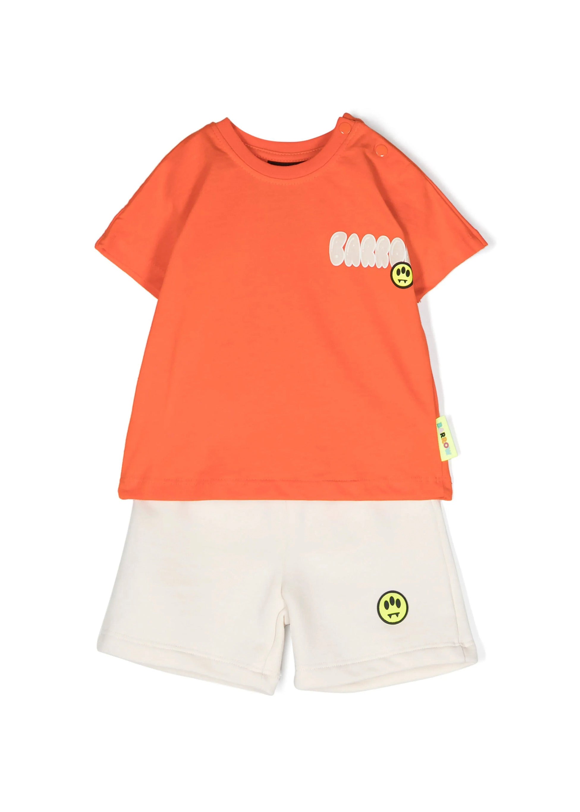 Barrow Kids Completo T-shirt e Short Arancione/Crema fronte