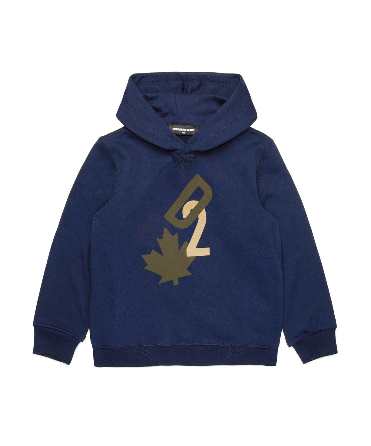 Dsquared2 Kids Felpa Blu con Cappuccio con Stampa Leaf per Bambini