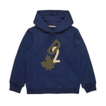 Dsquared2 Kids Felpa Blu con Cappuccio con Stampa Leaf per Bambini