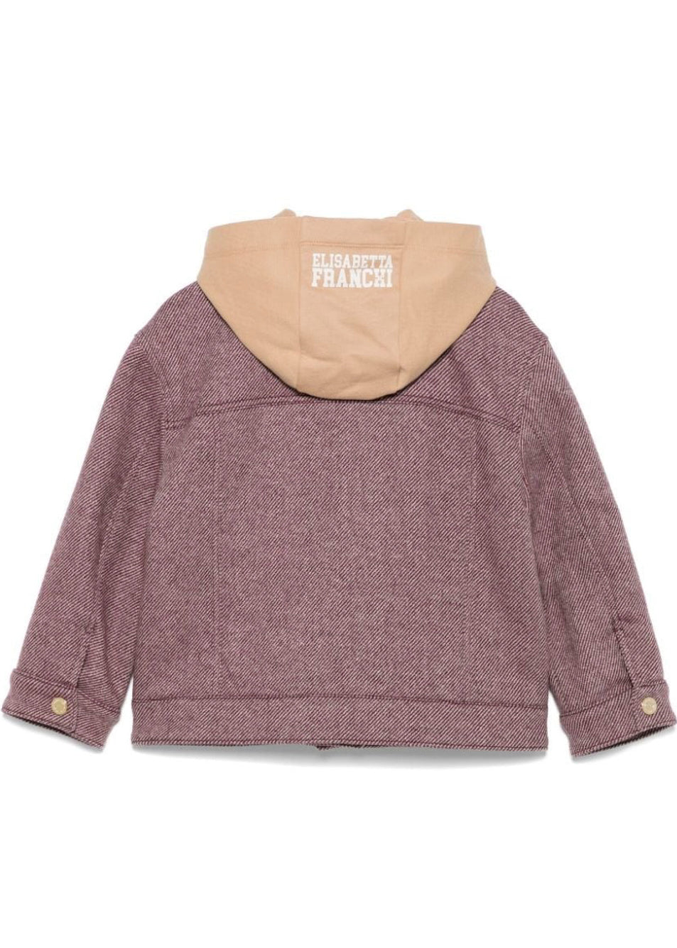 Elisabetta Franchi La Mia Bambina Giacca in Twill Bordeuax/Cammello per Bambine (retro)