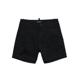 Dsquared2 Kids Short Nero con Logo Surf per Bambini