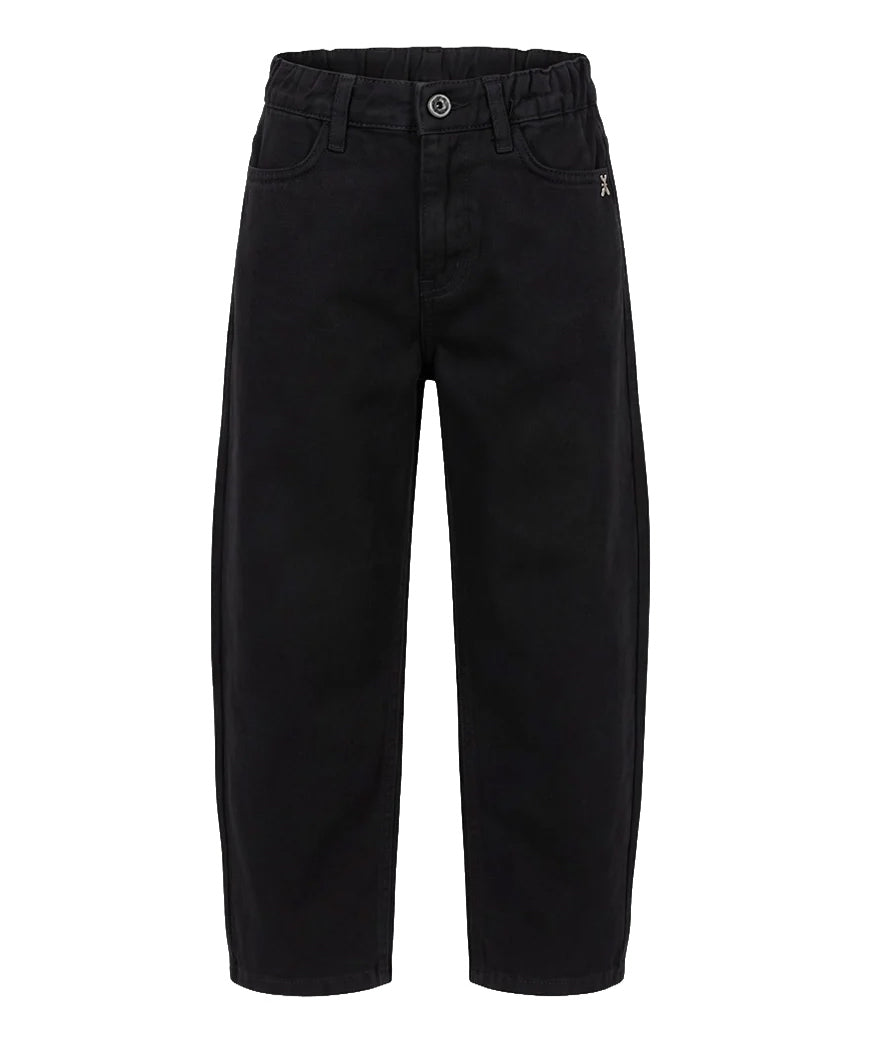 Patrizia Pepe Kids Pantalone Nero con Ricamo Logo sul Retro per Bambine
