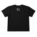 ArtSuperMoney T-Shirt Nero con Stampa Aquila con Strass per Bambini
