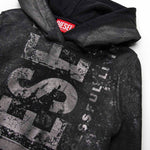 Diesel Kids Felpa con Cappuccio Nera Old Effect per Bambine