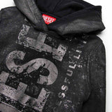 Diesel Kids Felpa con Cappuccio Nera Old Effect per Bambine