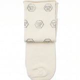Philipp Plein Kids Calzino Off-White con Logo Strass per Bambine