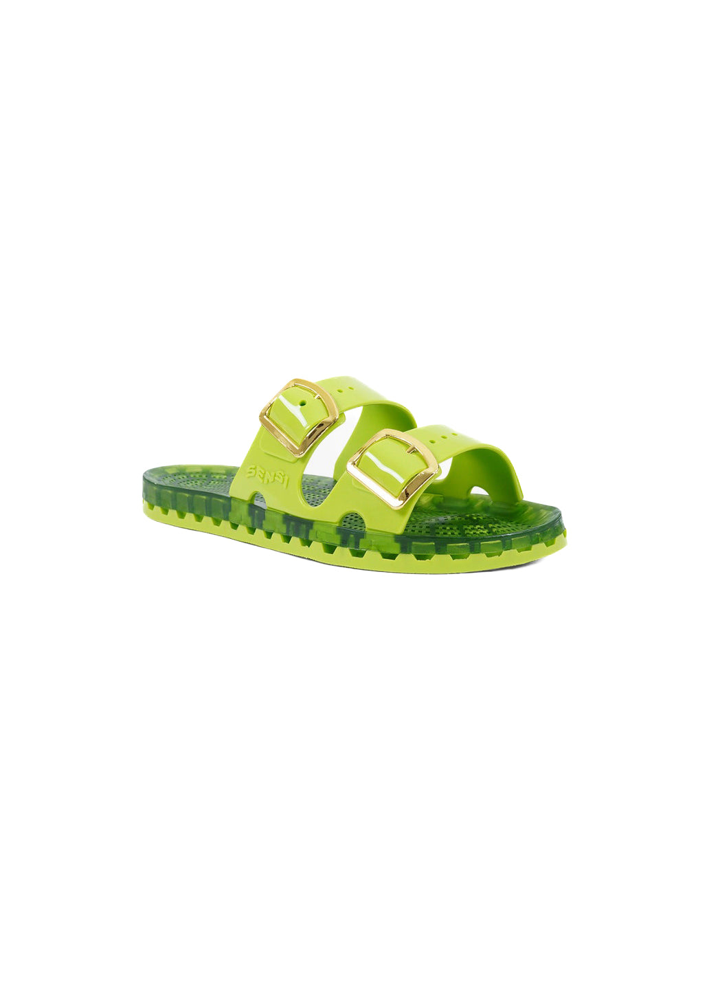 Sensi Kids Flamingo Sandalo Lime Doppia Fascia per Bambini (fronte)