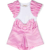 Twinset Kids Completo T-Shirt in Jersey e Shorts in Raso