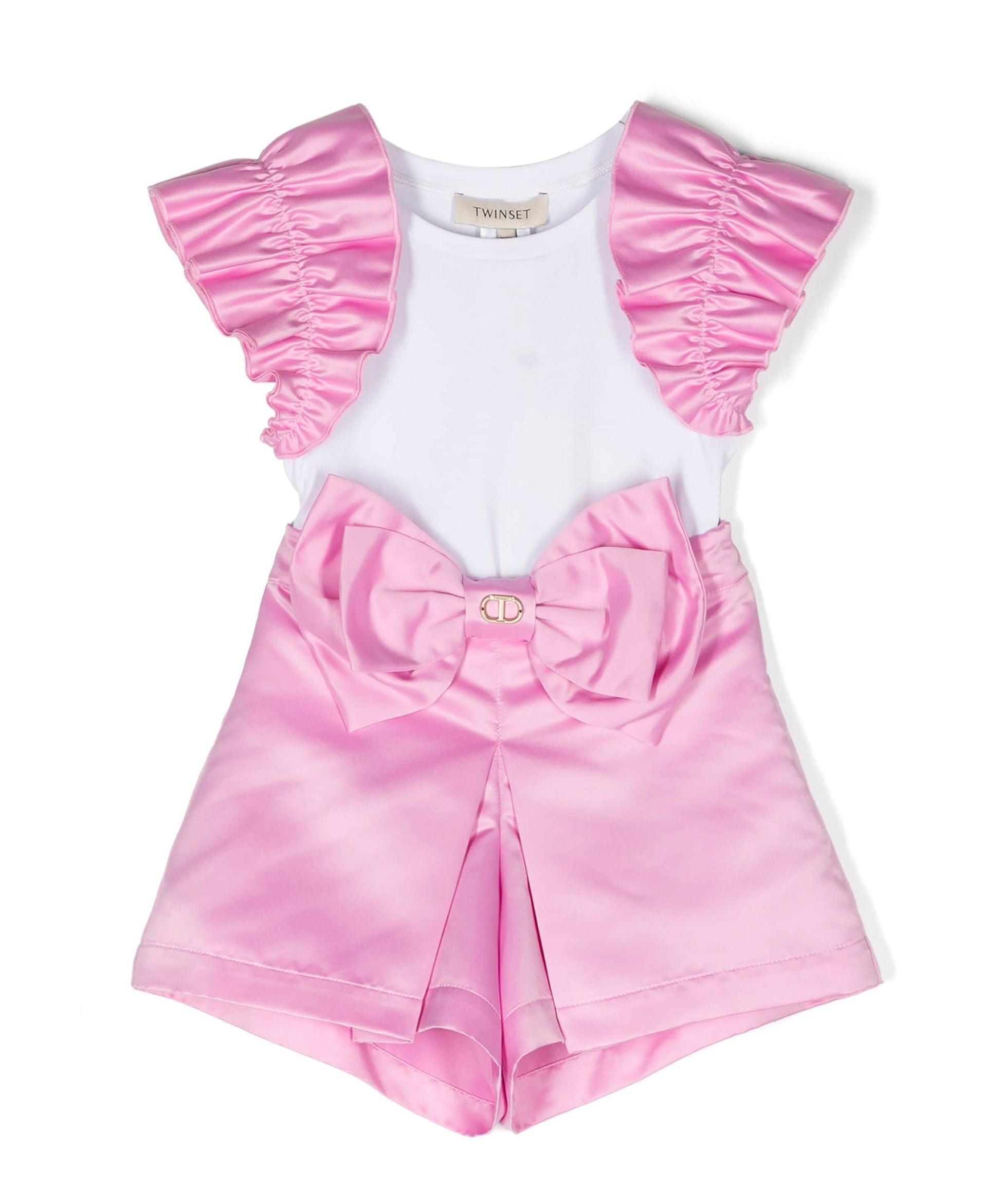 Twinset Kids Completo T-Shirt in Jersey e Shorts in Raso