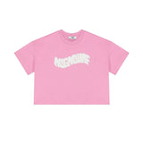 MSGM Kids T-shirt Rosa Crop con Logo per Bambine