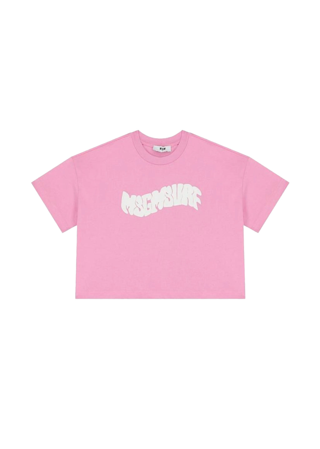 MSGM Kids T-shirt Rosa Crop con Logo per Bambine