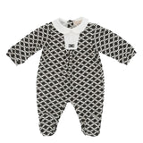 Elisabetta Franchi La Mia Bambina Tutina Nero Milk e Avorio All-Over per Neonate