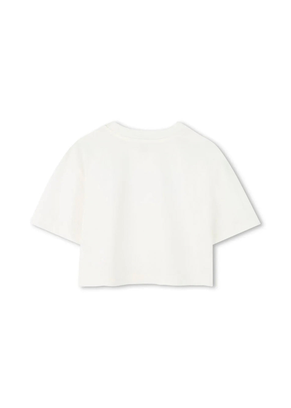 Michael Kors Kids T-shirt Crop Bianca con Logo per Bambine