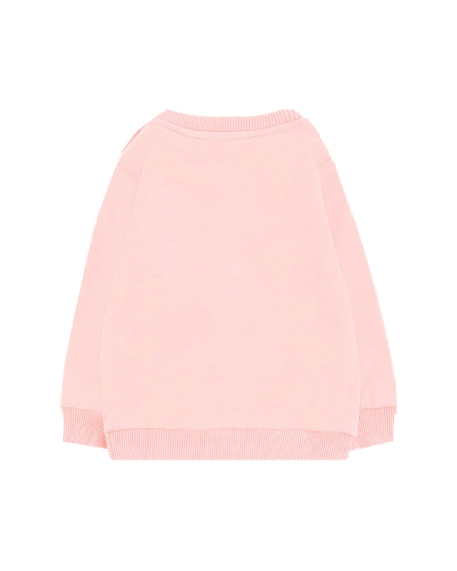 Moschino Kids Felpa Rosa Girocollo con Teddy per neonate