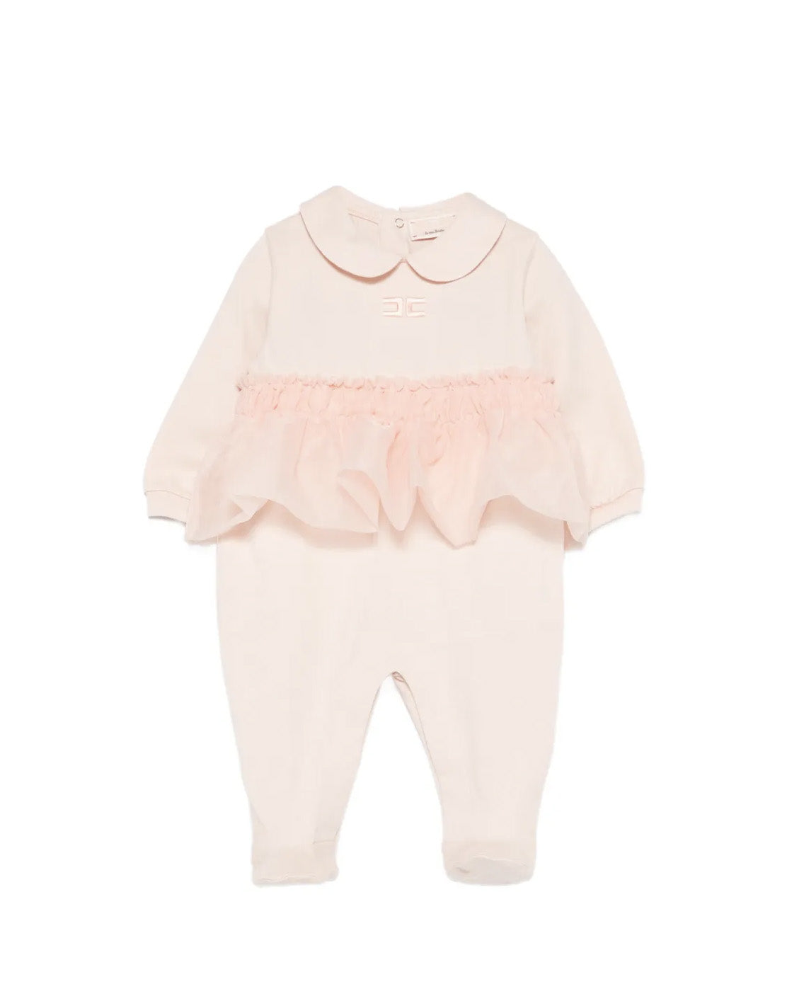 Elisabetta Franchi La Mia Bambina Tutina Rosa con Ruches per Neonate