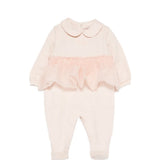 Elisabetta Franchi La Mia Bambina Tutina Rosa con Ruches per Neonate