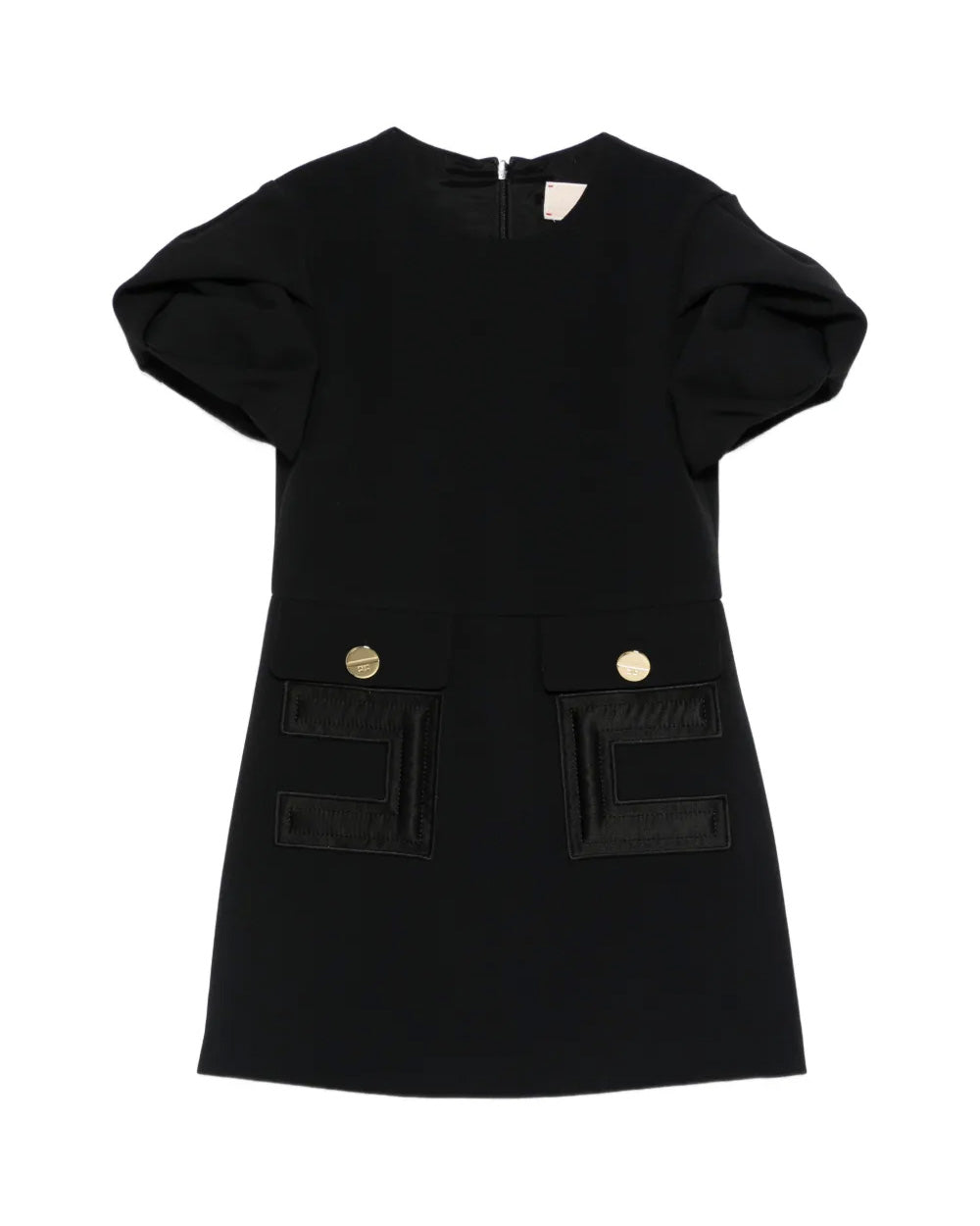 Elisabetta Franchi La Mia Bambina Abito Nero Monocolore con Logo per Bambine