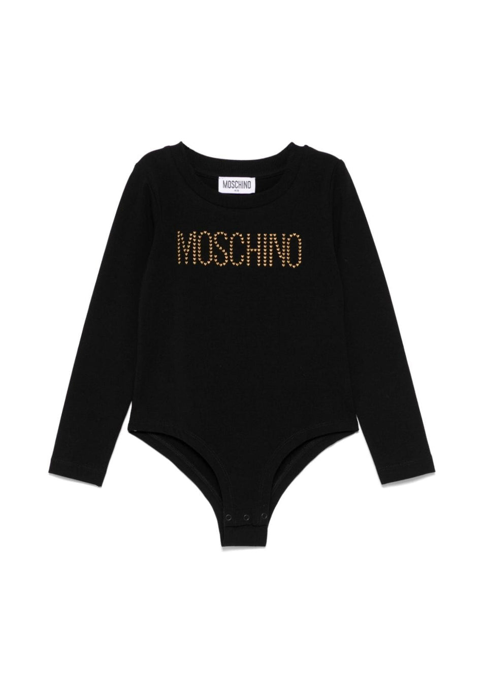 Moschino Kids Body Nero con Borchie Logo per Bambine