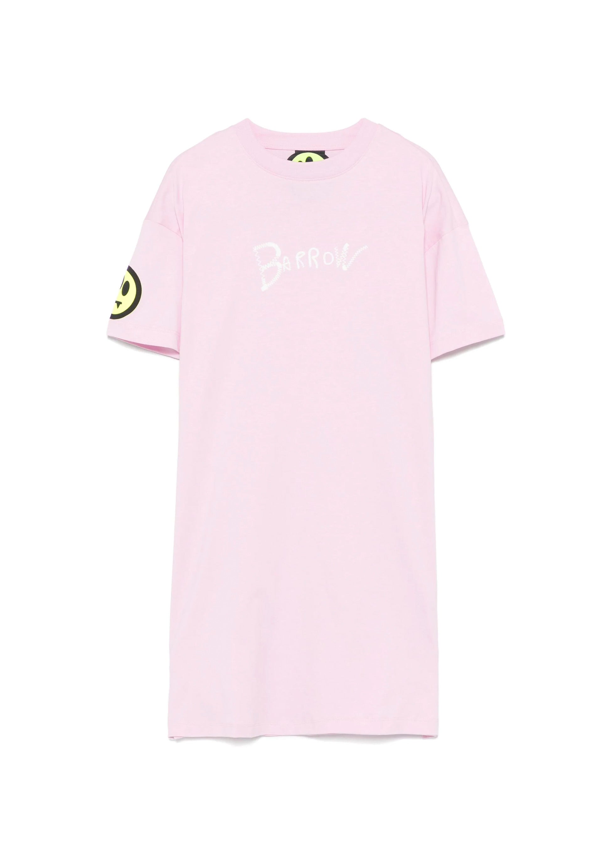 Barrow Kids Abito T-shirt Rosa con Stampa per Bambine