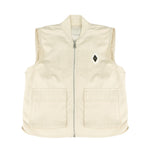 Yes London Kids Gilet Beige con Tasconi e Logo per Bambini