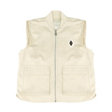 Yes London Kids Gilet Beige con Tasconi e Logo per Bambini