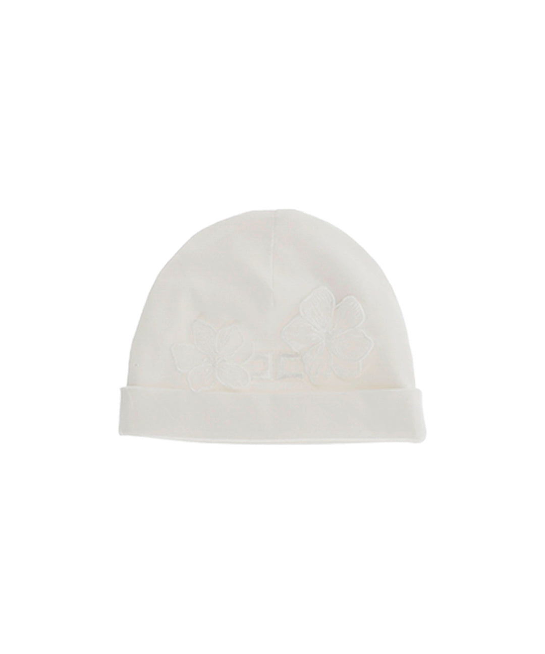 Elisabetta Franchi La Mia Bambina Cappello Panna con Applicazione Fiori per Neonate