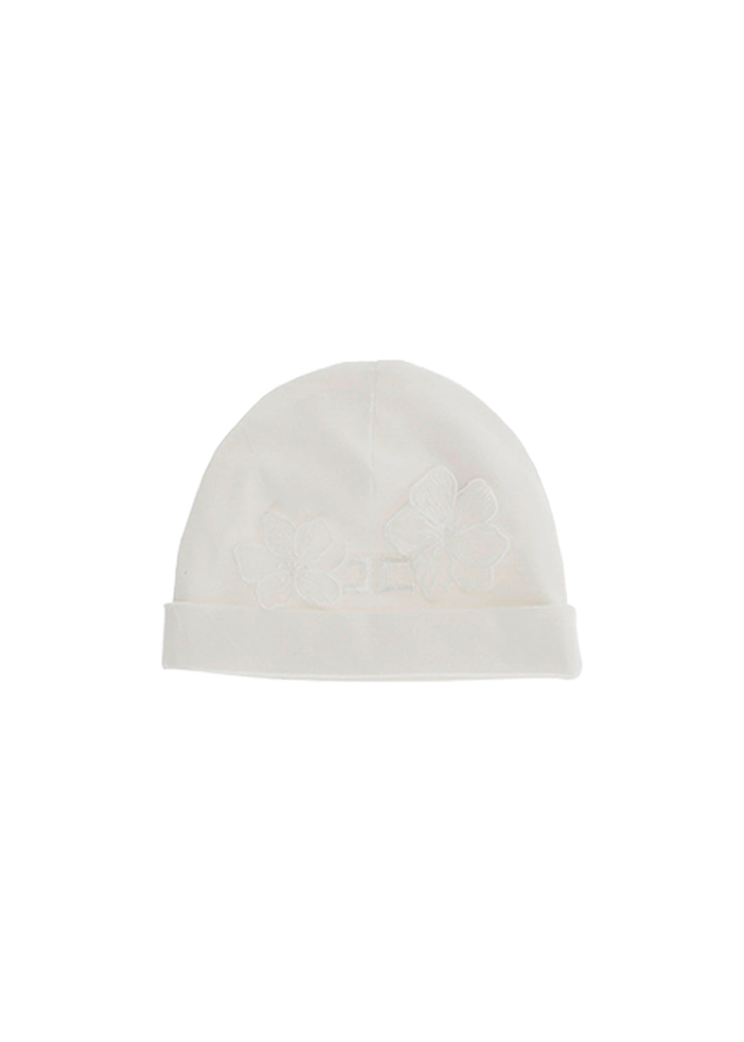 Elisabetta Franchi La Mia Bambina Cappello Panna con Applicazione Fiori per Neonate