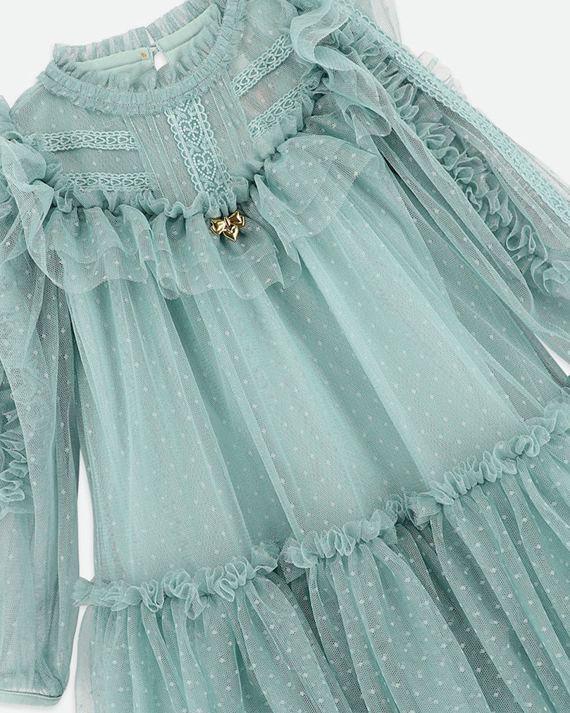Angel's Face Kids Abito Verde in Tulle per Bambine