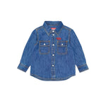 Diesel Kids Camicia Denim con Logo per Neonati