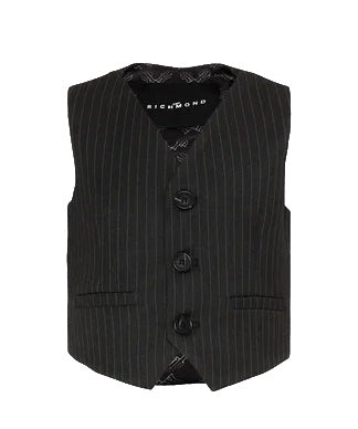 John Rihmond Kids Gilet Grigio a Righe per Bambini
