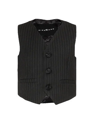 John Rihmond Kids Gilet Grigio a Righe per Bambini