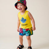 Dsquared2 Kids Yellow Tank Top with Contrast Logo Print for Children