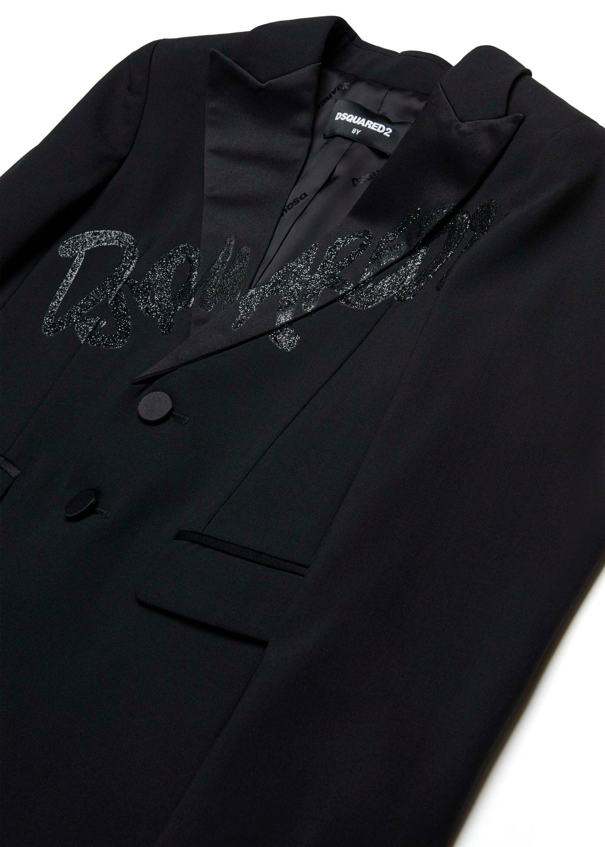 Dsquared2 Kids Giacca Blazer Nera con Logo per Bambini