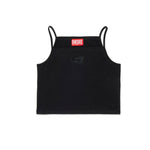 Diesel Kids Top Nero con Sparkling Oval D per Bambine