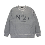 N°21 Kids Felpa Grigia con Logo Dissolving per Bambini