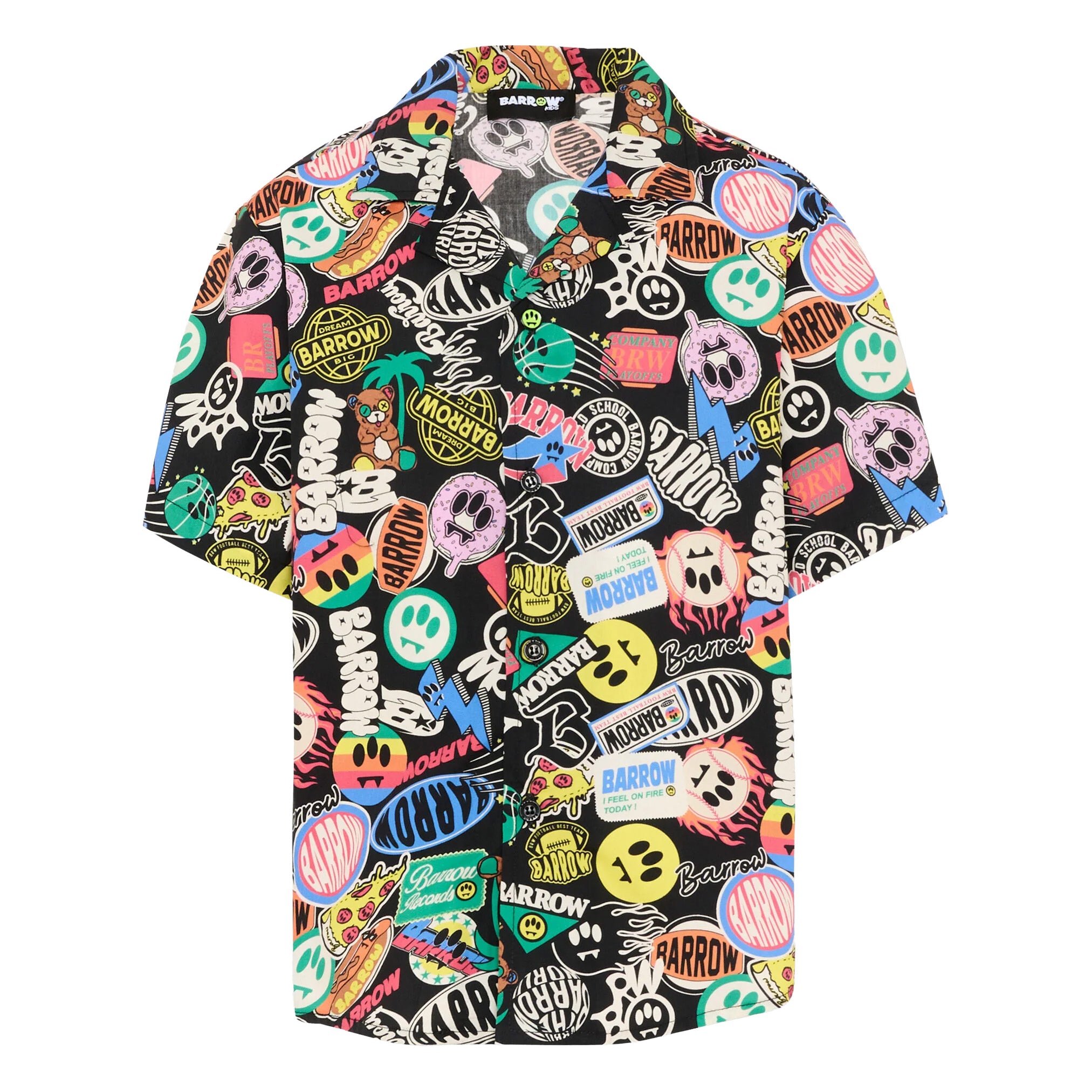 Barrow Kids Camicia Nero Fantasia Multicolor per Bambine