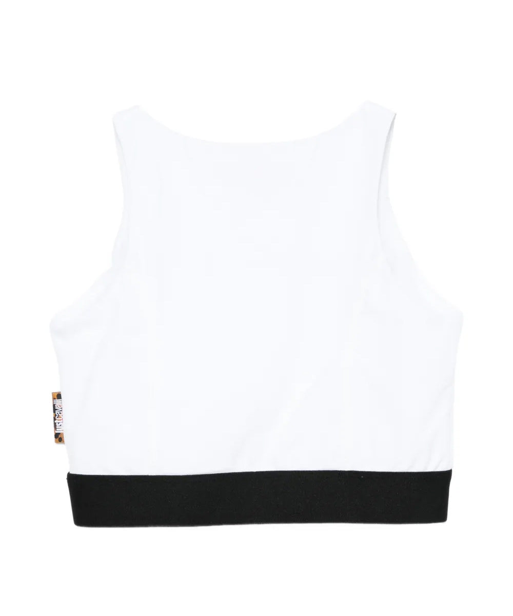 Just Cavalli Kids Top Bianco con Logo per Bambine
