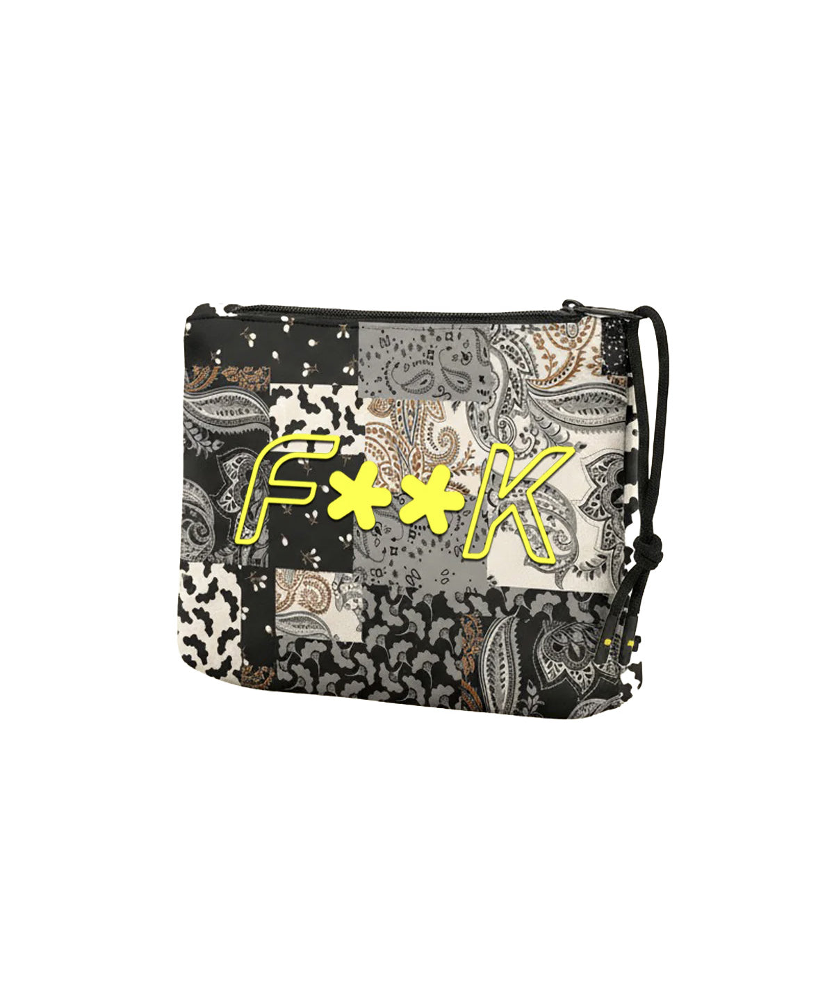 F**K Kids Pochette Fantasia Bandana con Logo Giallo