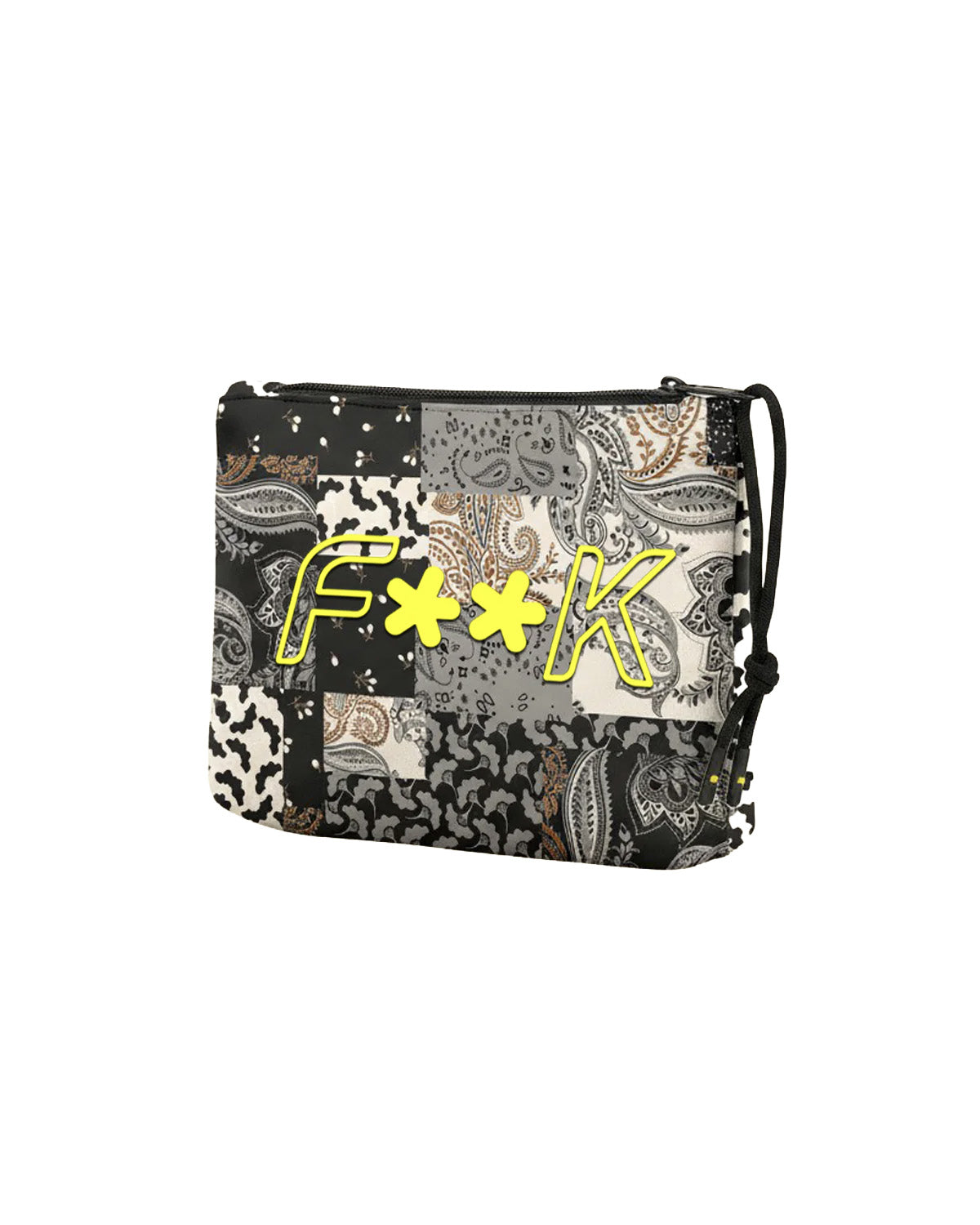 F**K Kids Pochette Fantasia Bandana con Logo Giallo