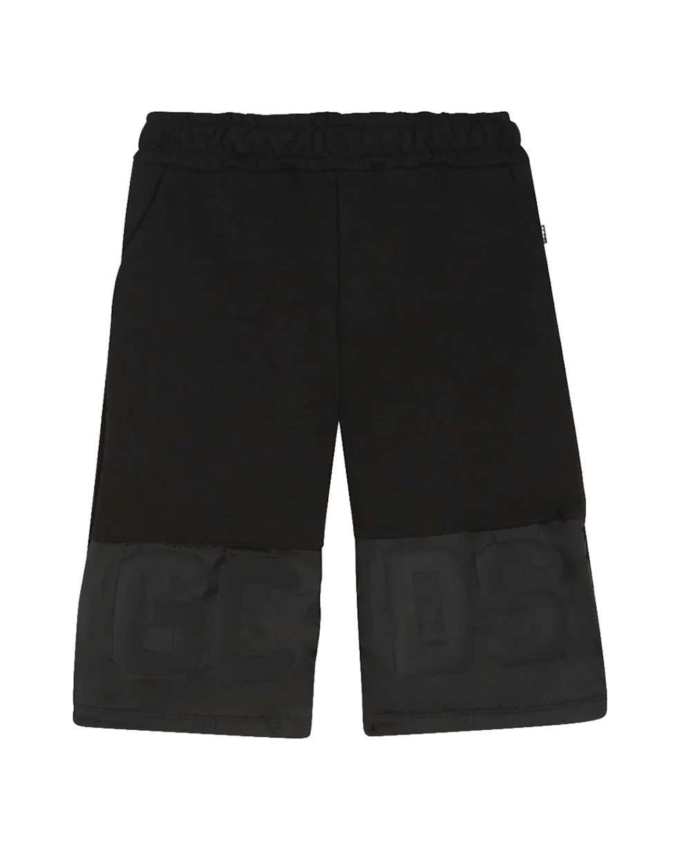 Gcds Kids Bermuda Nero con Stampa per Bambini