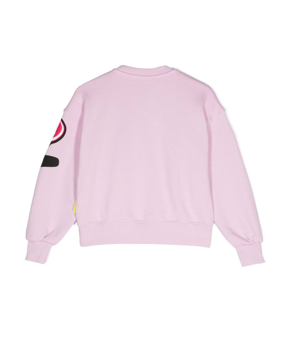 Barrow Kids Felpa Rosa con Stampa Logo per Bambine (retro)