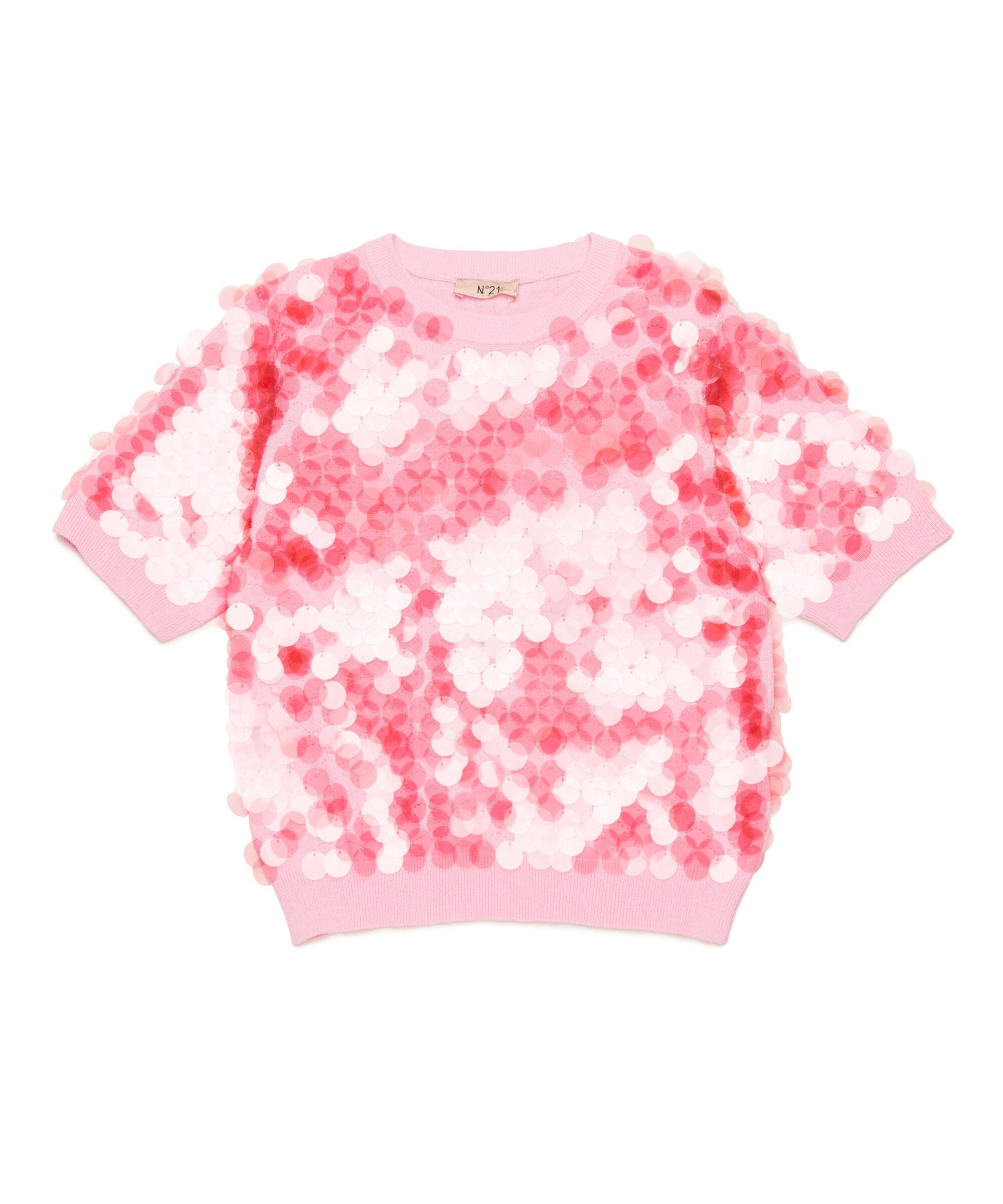 N°21 Kids T-shirt Rosa con Paillettes per Bambine
