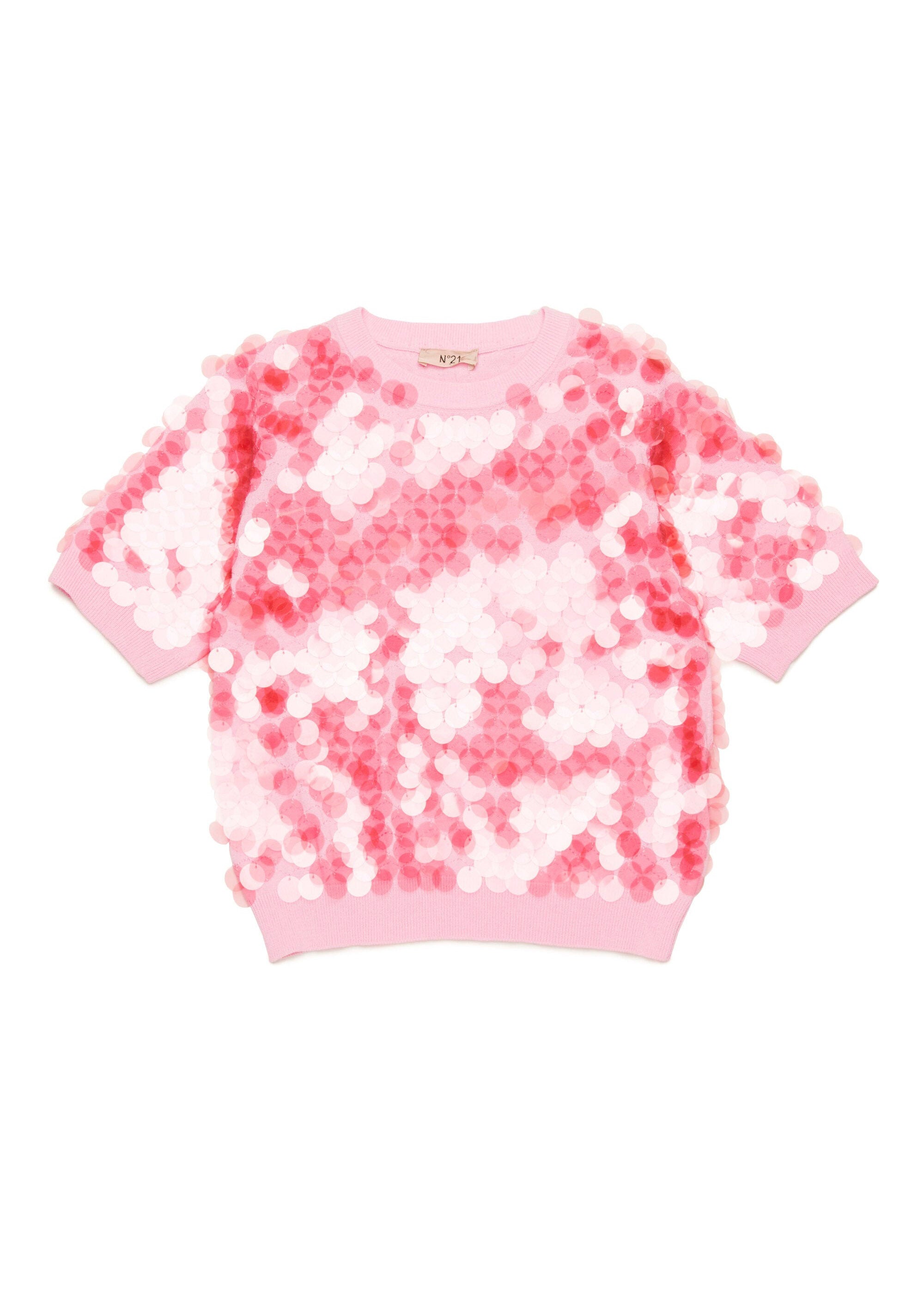 N°21 Kids T-shirt Rosa con Paillettes per Bambine