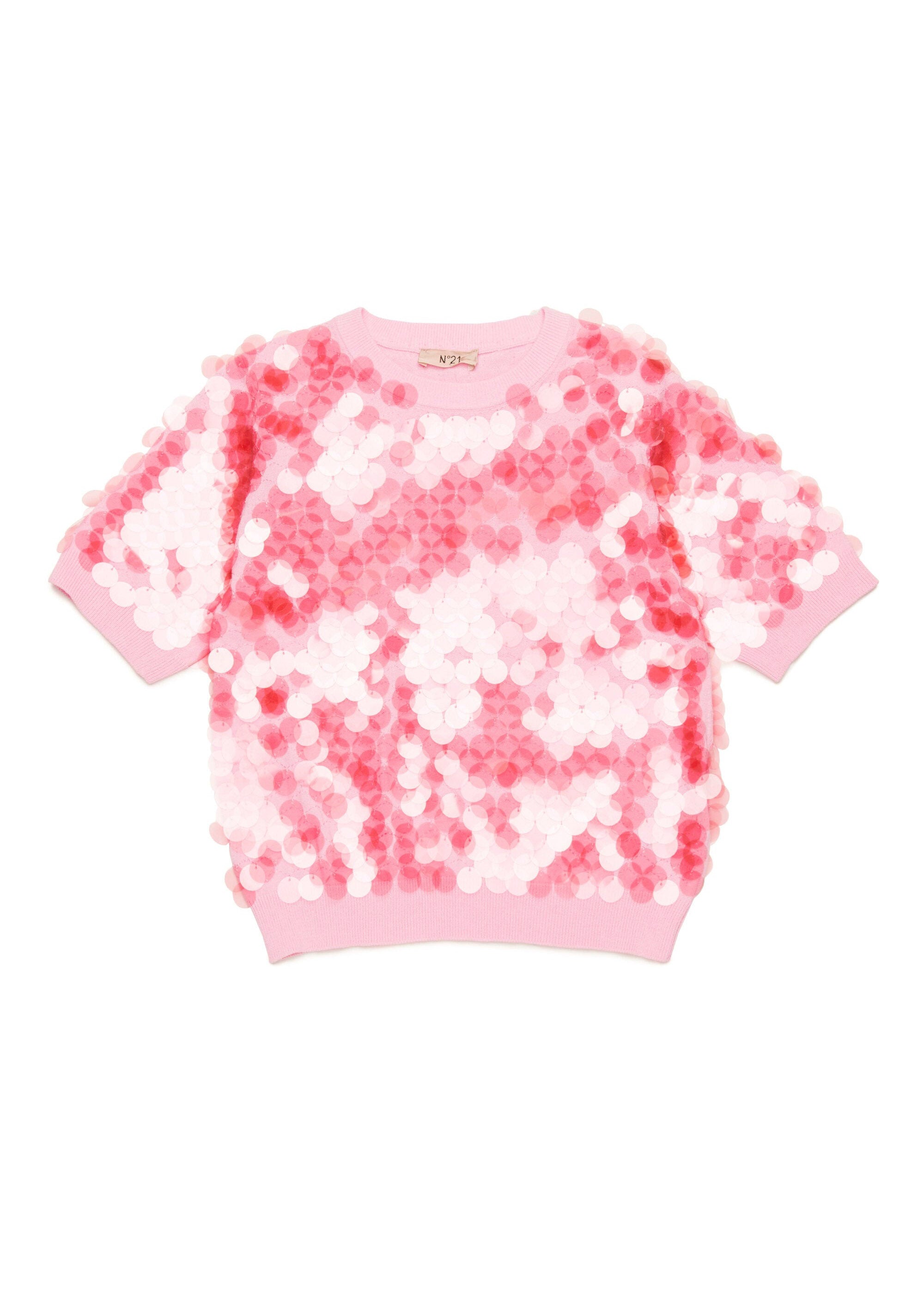 N°21 Kids T-shirt Rosa con Paillettes per Bambine