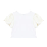 Patrizia Pepe T-shirt Crop Bianca/Avorio per Bambine (retro)