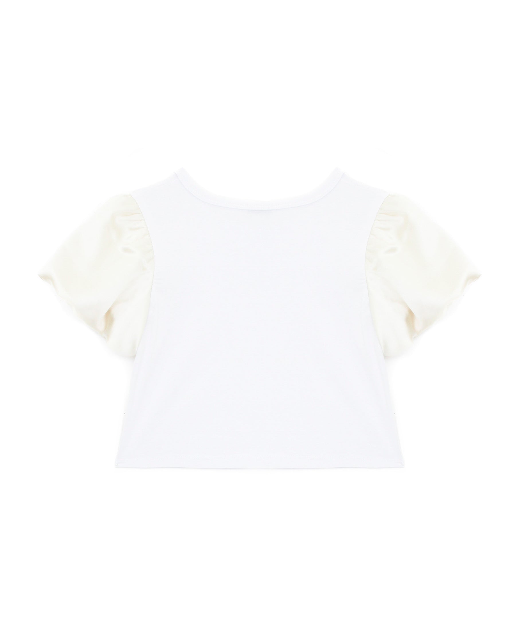 Patrizia Pepe T-shirt Crop Bianca/Avorio per Bambine (retro)
